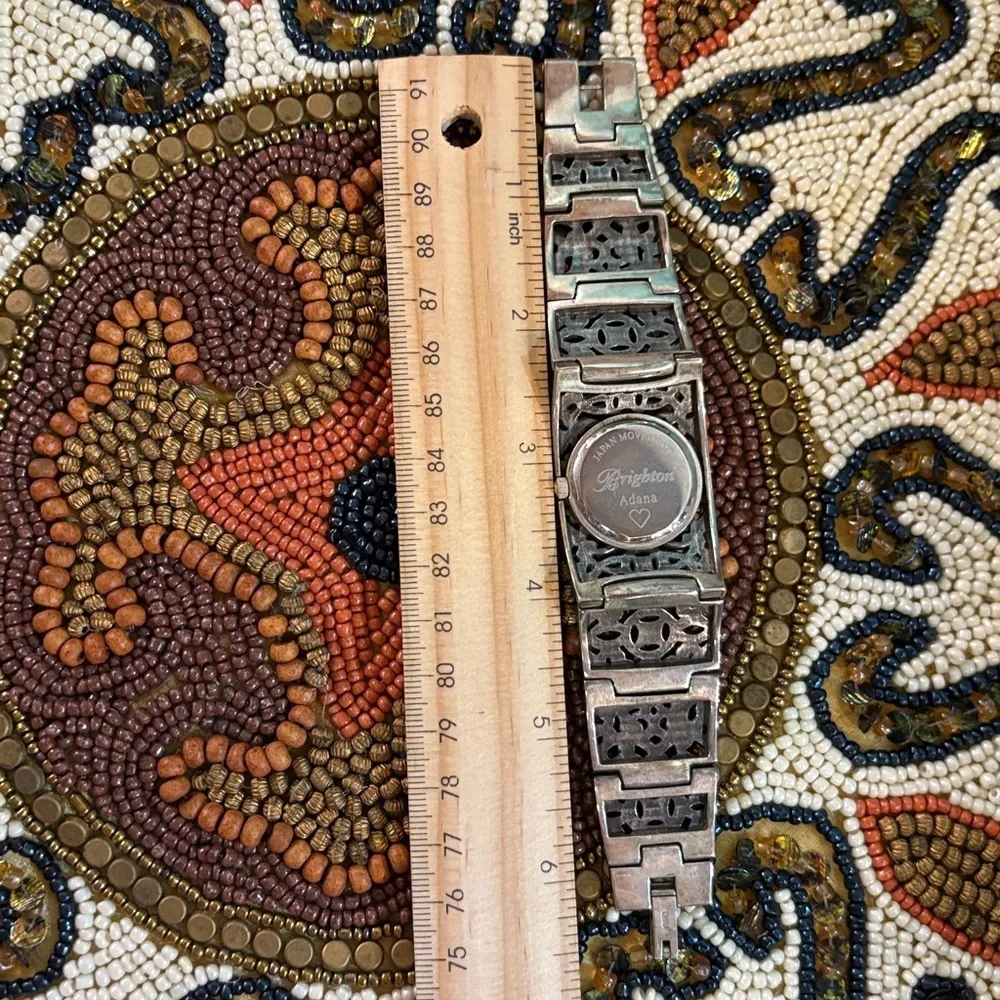Brighton ADANA Watch Rare Vintage Silver Filigree Cuff Bracelet Watch